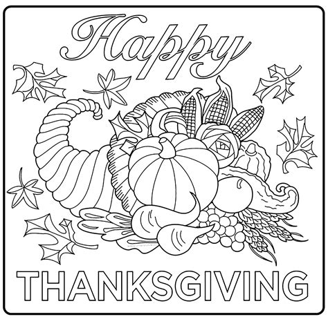 Free Thanksgiving Coloring Pages Printable Web Simply Click On The