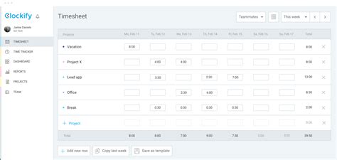 Free Time And Attendance Management System Clockify