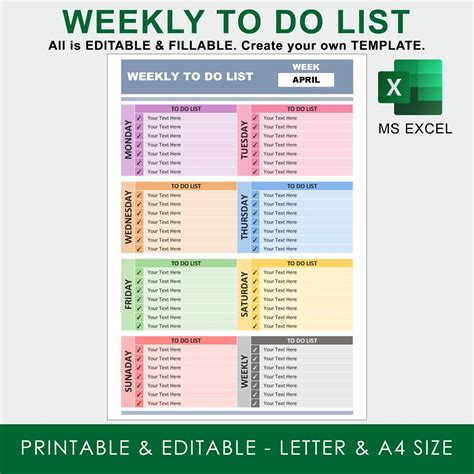 Free To Do List Templates in Excel