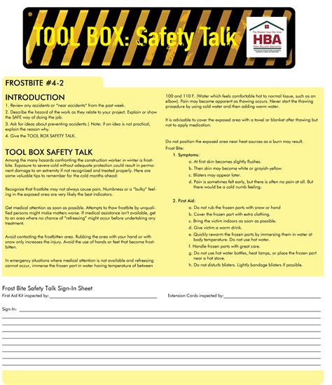 Free Toolbox Talks Osha OSHA Tool Box Talks Safety tool box talk