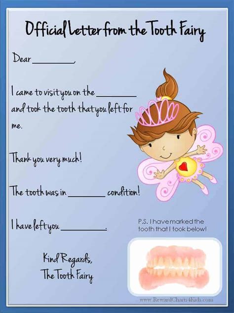 Free Tooth Fairy Letter Printable