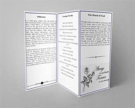 Free Tri Fold Funeral Program Template
