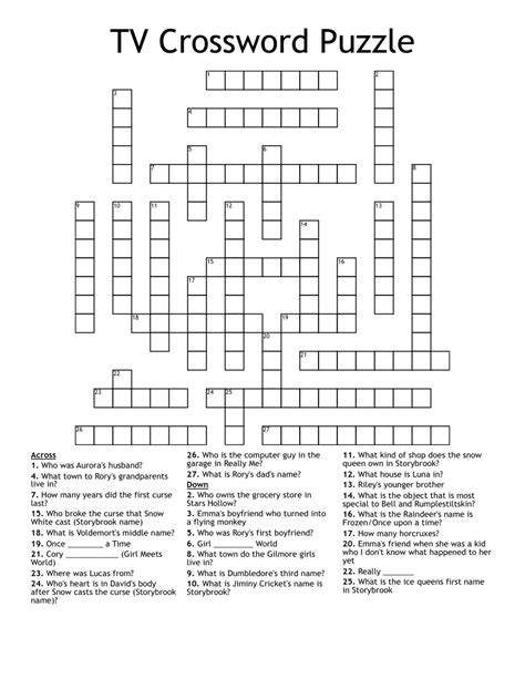 Free Tv Crossword Puzzles