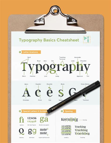 Free Typography Basics Cheatsheet Anatomy, Classification & Special