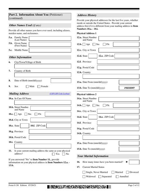 Free USCIS Form I130 Petition for Alien Relative PDF eForms