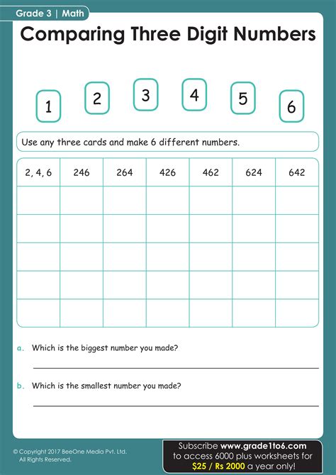 Free Understanding place values Grade 1 Comparing Numbers Worksheets