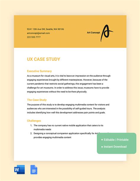 Free Ux Case Study Template in Word, Google Docs Download