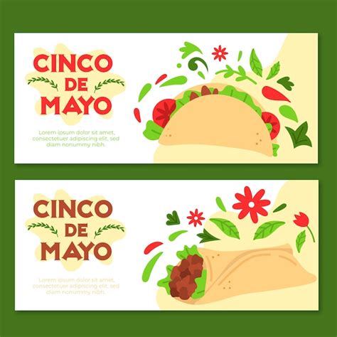 Free Vector Cinco de mayo banners in flat design