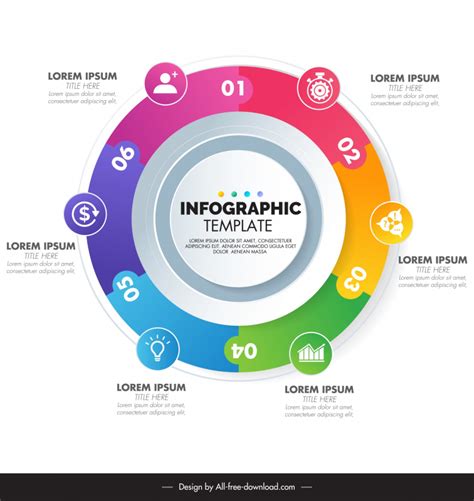 Free Vector Circular infographic template with flat design