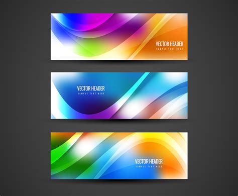 Free Vector Colorful decorative headers