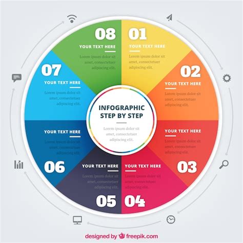 Free Vector Colorful infographic template with circular style