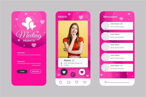 Free Vector Dating App Interface Set Template