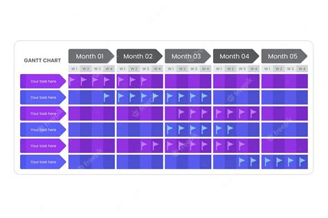 Free Vector Gantt chart in flat design