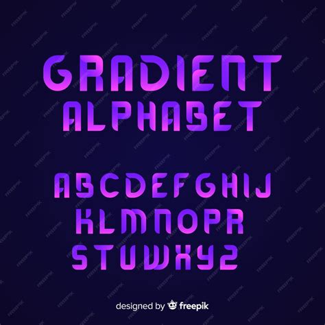 Free Vector Gradient Font Template Flat Design