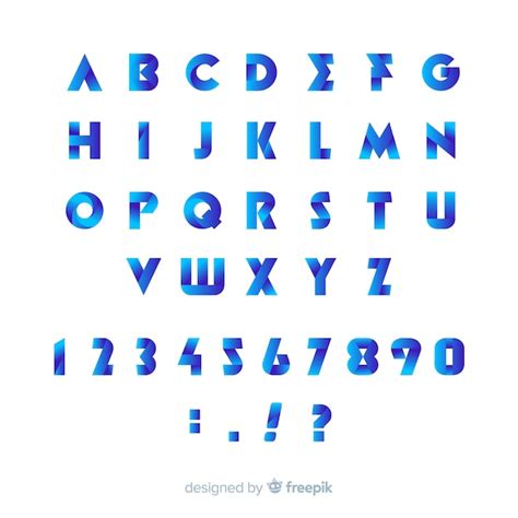 Free Vector Gradient alphabet template flat design