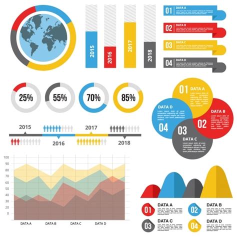 Free Vector Infographic template with useful statistics