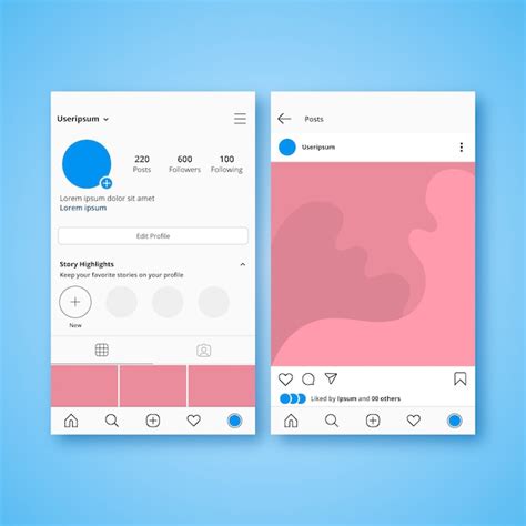 Free Vector Instagram profile interface template