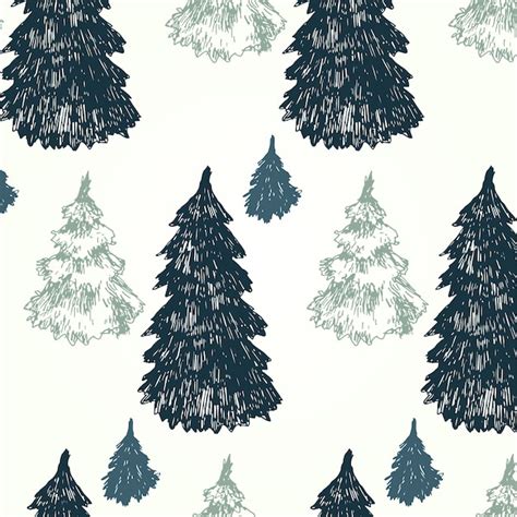 Free Vector Pine trees pattern