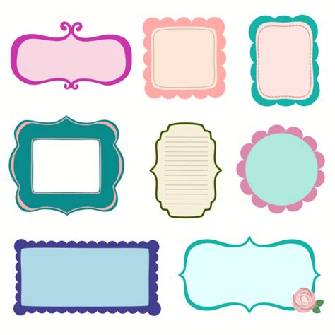 Free Vector Scrapbook Frames Labels Journal Tags Starsunflower Studio Blog