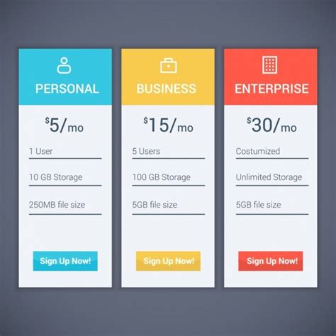 Free Vector Subscription plan design