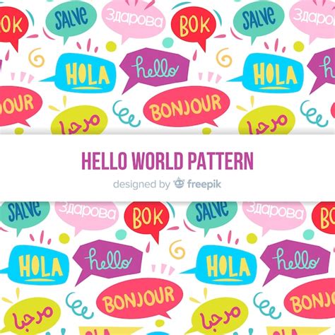 Free Vector pattern in different languages