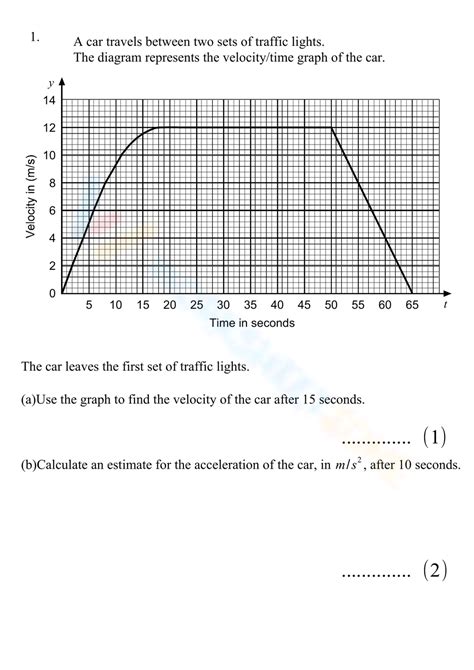 Free Velocitytime Graph Worksheet with Answers PDF