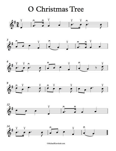 Free Violin Sheet Music O Christmas Tree Michael Kravchuk