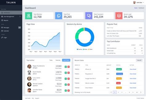 Free Vue.js 3 Tailwind CSS admin dashboard template · tailwindlabs