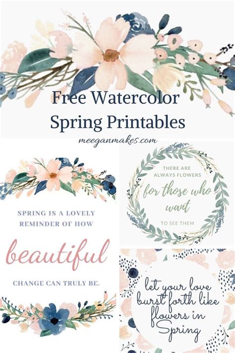 Free Watercolor Spring Printable