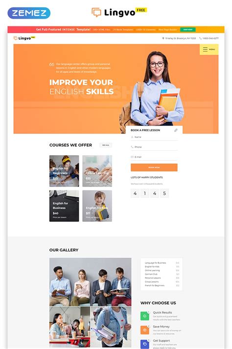Free Website Template Learning Center Website Template