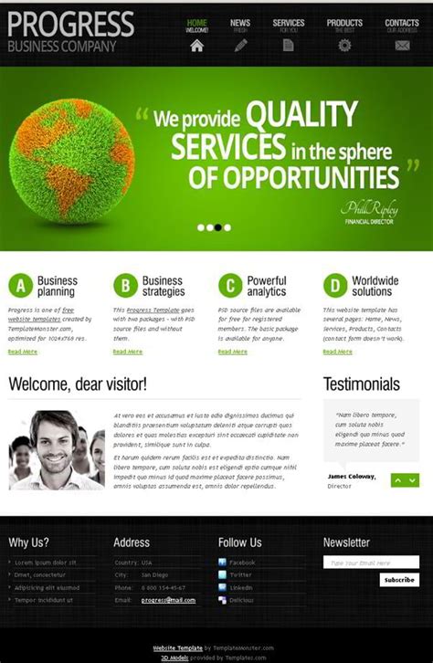 Free Website Template with Slider and Expressive Typography MonsterPost