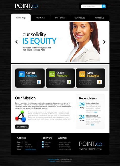 Free Website Template with Typography and jQuery Slider MonsterPost