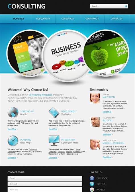 Free Website Template with jQuery Slider for Consulting Business Free