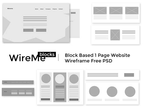 Free Website Wireframe PSD Template Blocks on Behance