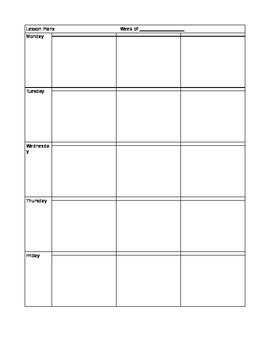 Free Weekly Lesson Plan Template Editable By Learn2lovelearning Tpt