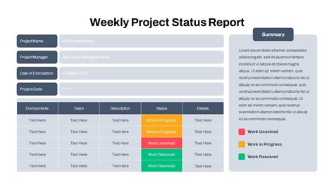 Free Weekly Status Report PowerPoint Template SlideBazaar