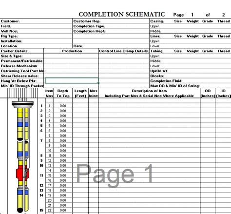 Free Wellbore Schematic Excel Template Drilling Manual