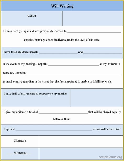 Free Will Writing Template