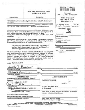 Free Wisconsin Quit Claim Deed Form Bar Version Form 32003 PDF