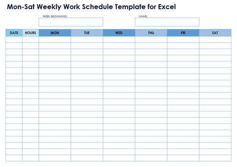 Free Work Schedule Templates For Word And Excel Smartsheet In Blank