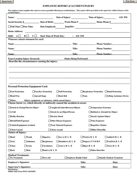 Free Workplace Accident Report Templates