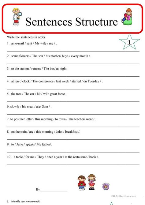 Free Worksheets On Sentence Structure