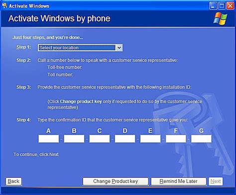 Free activation MS windows XP new