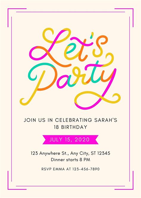 Free and Customizable Invitation PDF Templates Jotform.