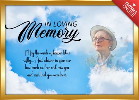 Free and customizable in loving memory templates