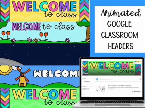 Free animated google classroom headers.  Edit cool Google Classroom ban...