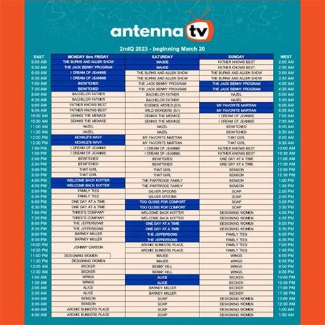 Free antenna tv schedule. Check out today's TV schedule for Antenna - Network and take a look at what is scheduled for the next 2 weeks. 