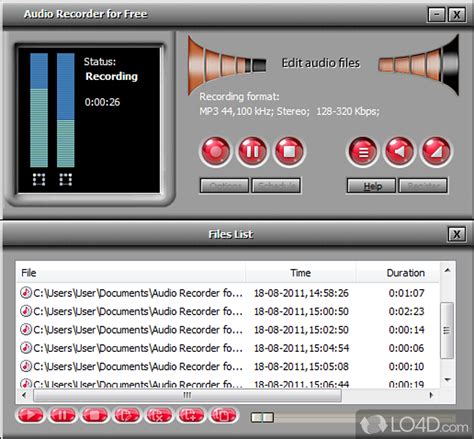 Free Sound Recorder supports multiple audio formats and allows recording audio directly into MP3, WMA, WAV or OGG. It automatically detects the recording formats that your sound card supports and then sets the application’s parameters of each format for the best possible performance. The default parameters work in most cases, but you can ....