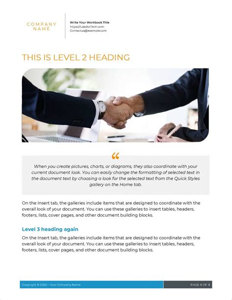 Free awesome looking workbook design in Microsoft Word Used to Tech