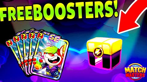 Free boosters for match masters. Oct 7, 2022 · Each team can include. Published Oct 7, 2022. + Follow. Hi gaming fans Take a look at the following Match Masters cheats that are fresh by our team. They will grant you unlimited coins regardless ... 